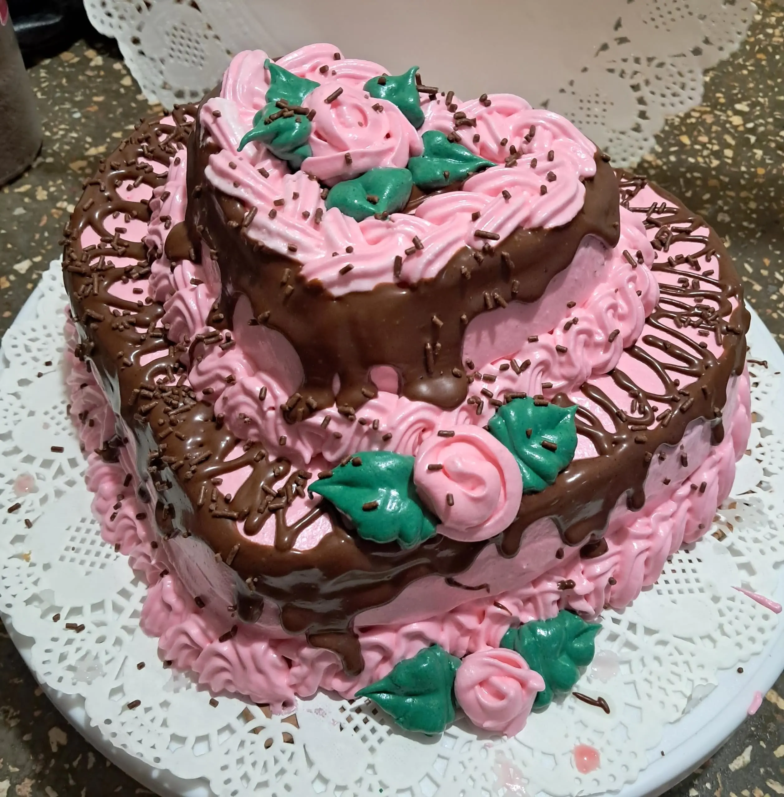 Cake de corazón doble